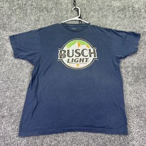 Brew City Shirt Mens XL Blue Busch Light Rodeo Graphic Tee Beer Tagless